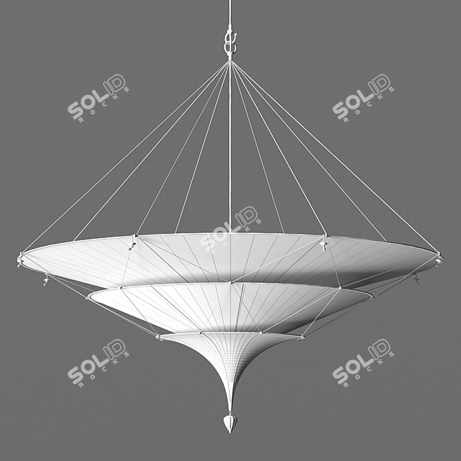 Luxury Fortuny Icaro Silk Chandelier 3D model image 3