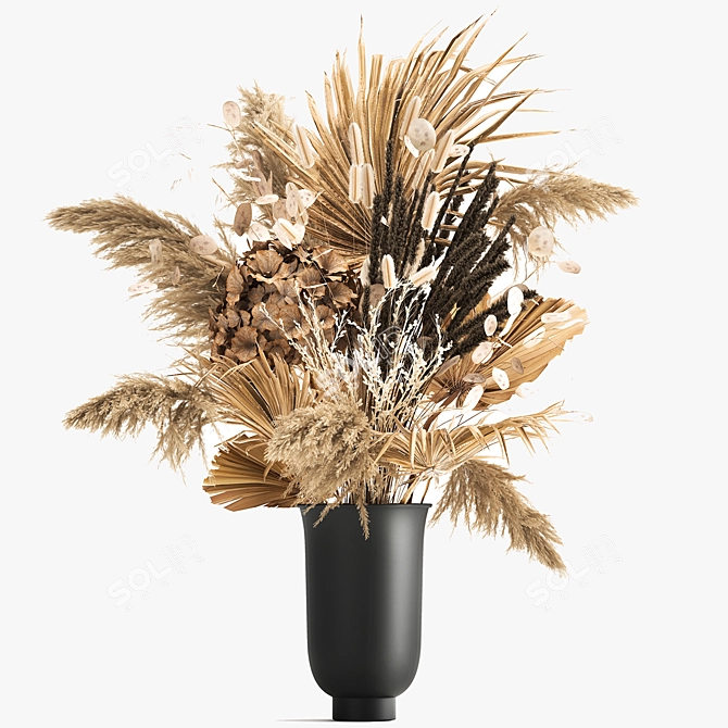 Elegant Dried Floral Bouquet 3D model image 5