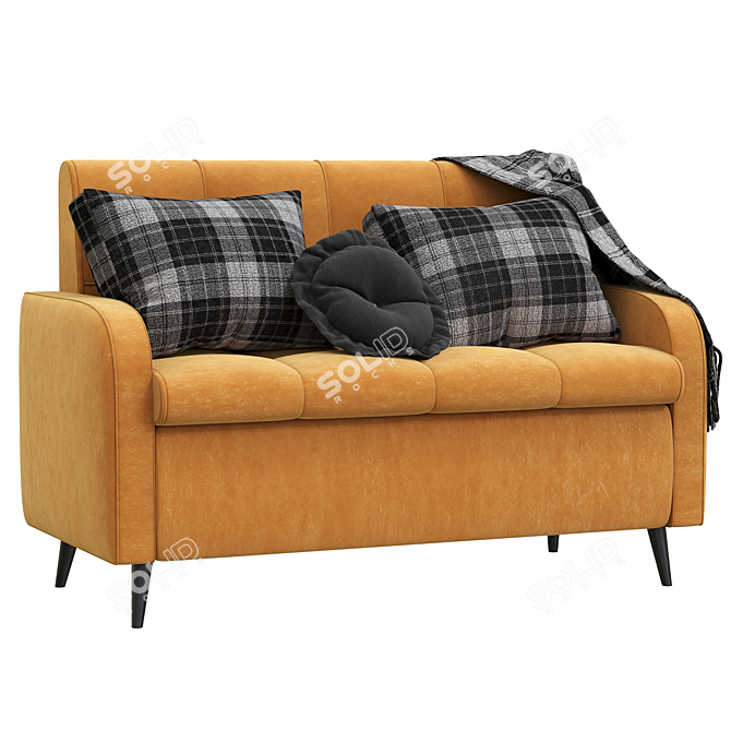 Modern Flared Arm Sofa v2 3D model image 1