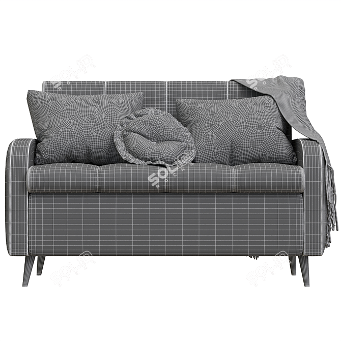 Modern Flared Arm Sofa v2 3D model image 4