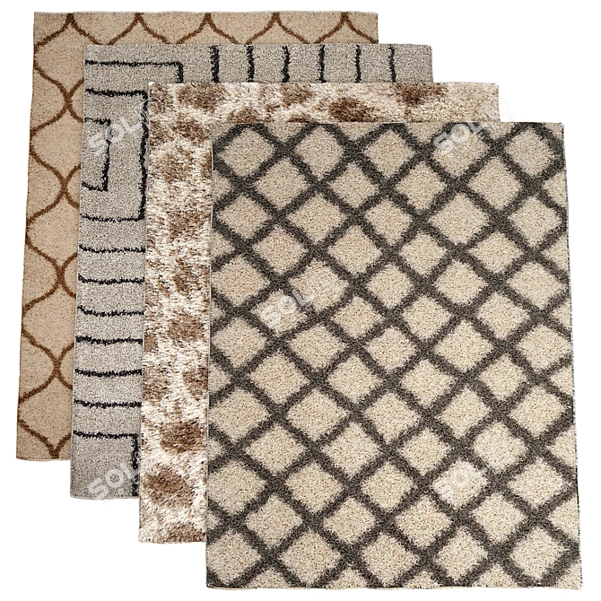 Luxury Faux Fur Rug 3D model image 2