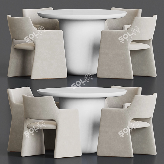 Sleek Dining Set for Stylish Interiors 3D model image 2