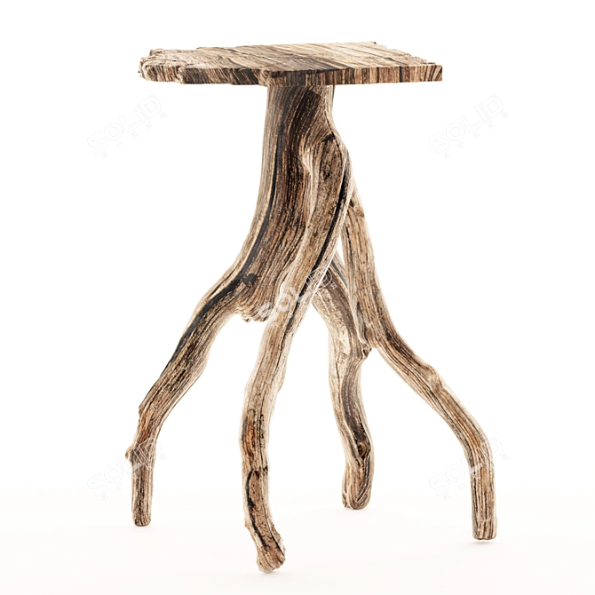 Rustic Charm Side Table 3D model image 1