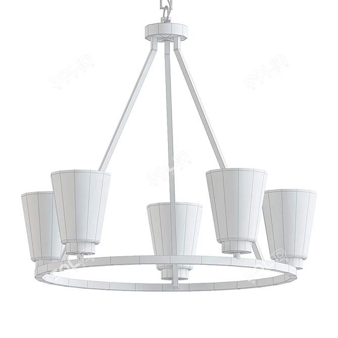 Elegant Calhoun 5-Light Chandelier 3D model image 2