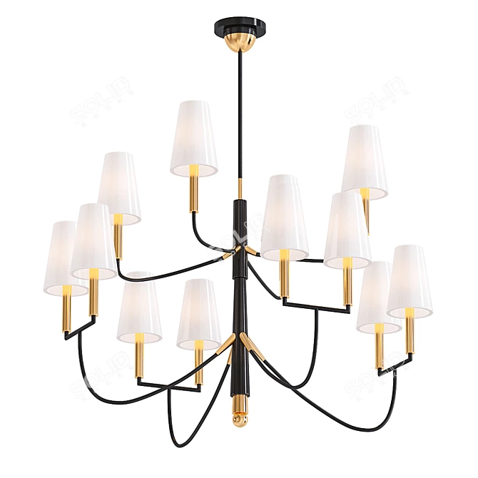 Elegant Farlane Chandelier 3D model image 1