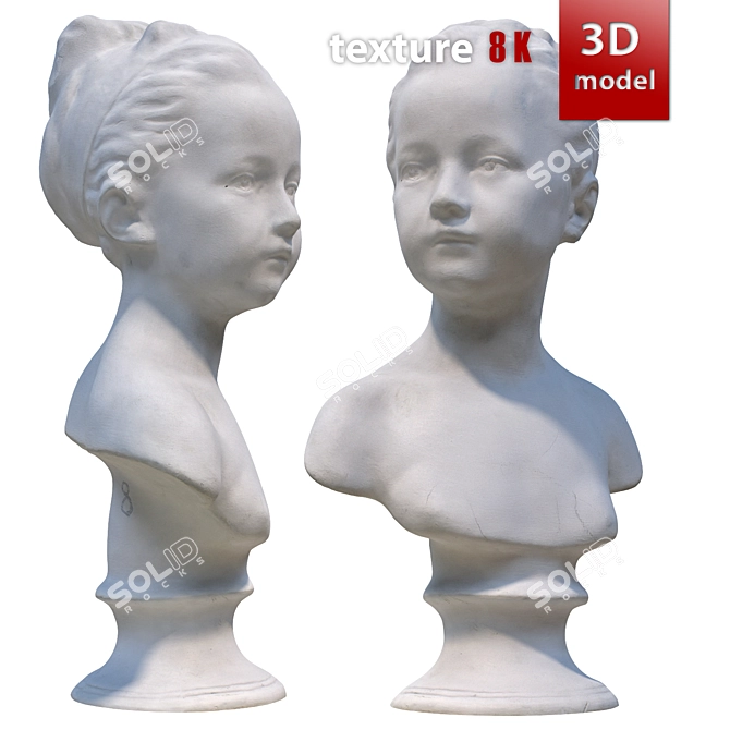 Bronyard's 358 Plaster Bust 3D model image 1