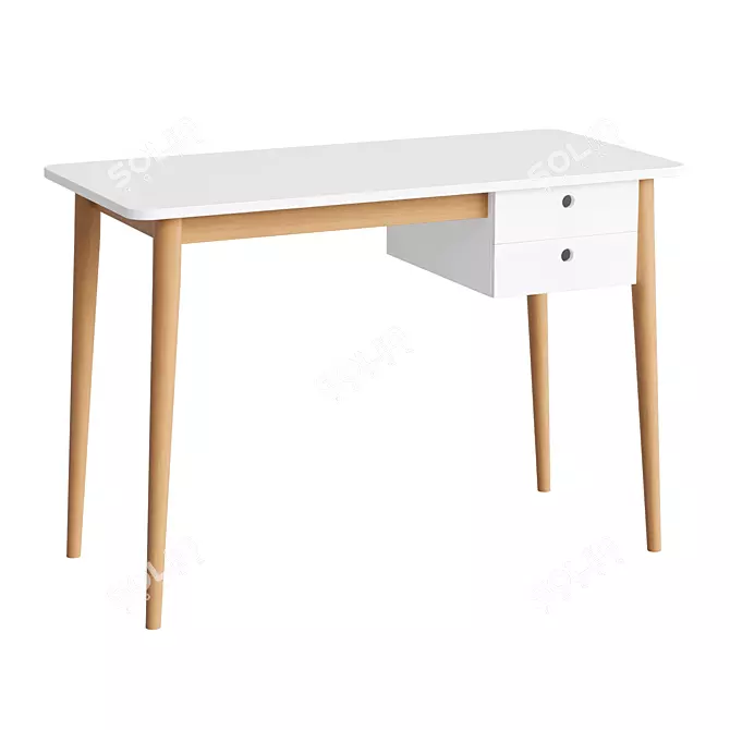 Scandinavian Style Kids Writing Table 3D model image 1