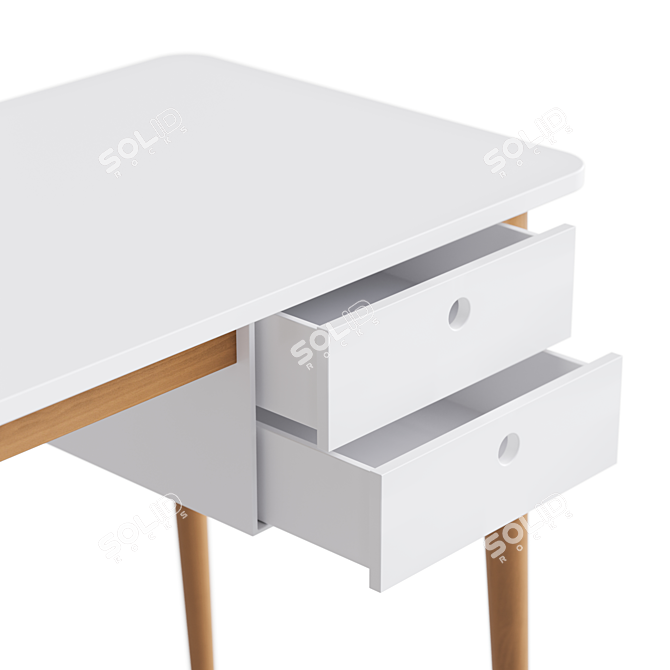 Scandinavian Style Kids Writing Table 3D model image 4