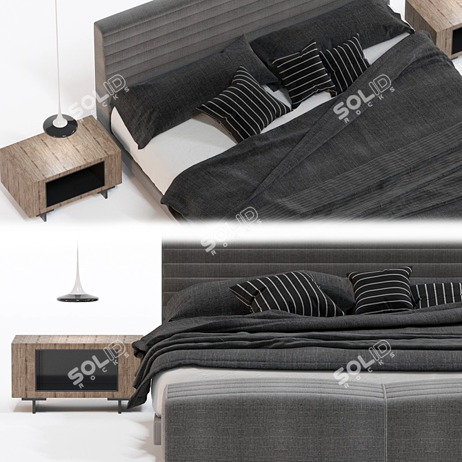 Modern Roger Bed for Interior 3D model image 3