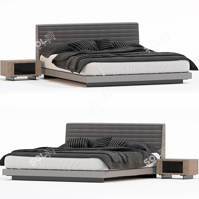 Modern Roger Bed for Interior 3D model image 5