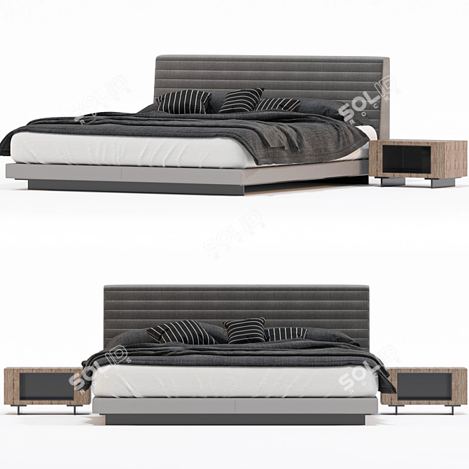 Modern Roger Bed for Interior 3D model image 6