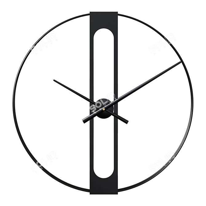 Golden Elegance Wall Clock 3D model image 1