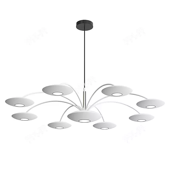 Modern UFO-style Pendant Light 3D model image 1