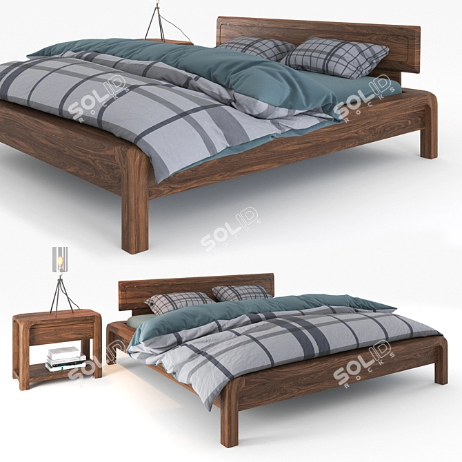 Modern and Chic: Bueno Bed Set 3D model image 1