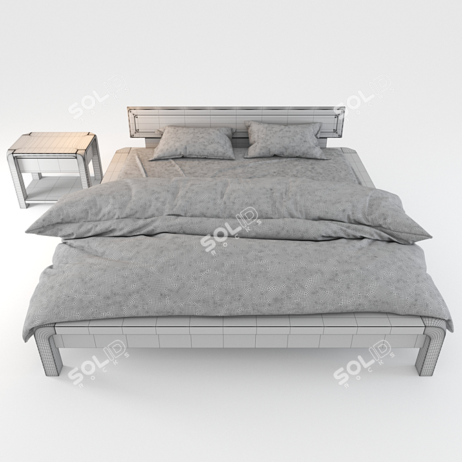 Modern and Chic: Bueno Bed Set 3D model image 8