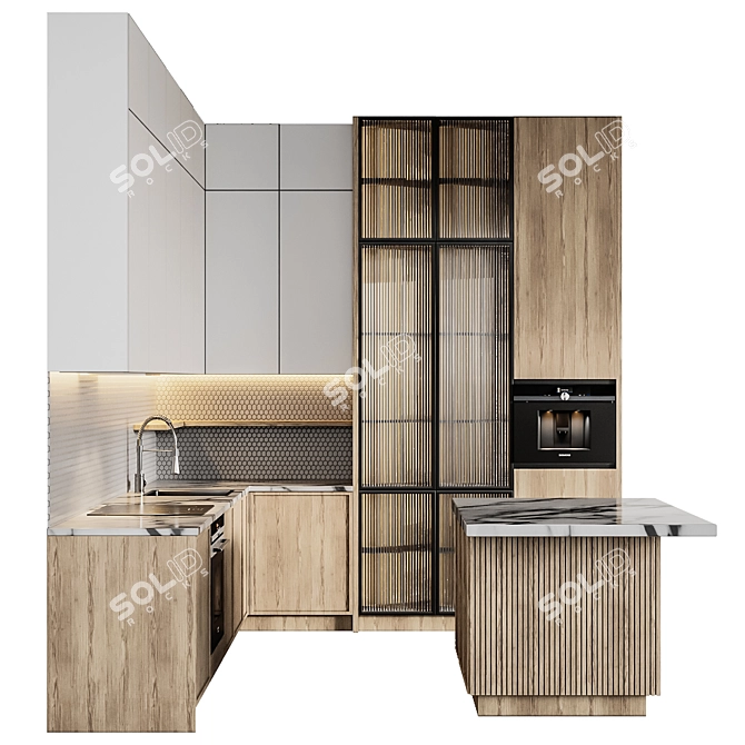 Versatile Kitchen Modern39: Resizable for Every Project! 3D model image 1