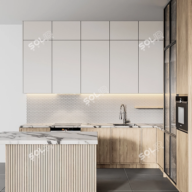 Versatile Kitchen Modern39: Resizable for Every Project! 3D model image 4