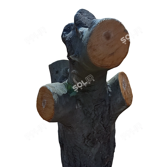 Natural Tree Trunk 40 3D model image 2