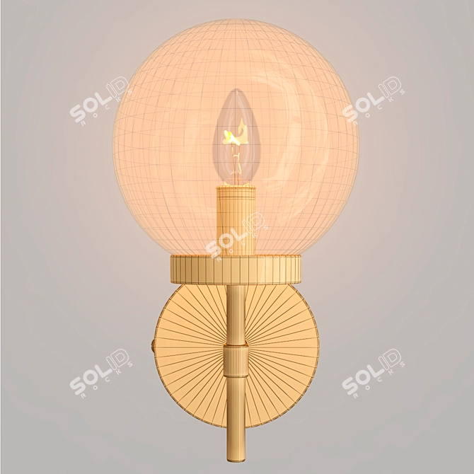 Elegant Camryn Glass Sconce 3D model image 3