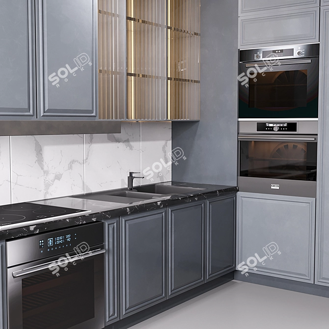 Classic Redner Kitchen Design 3D model image 2