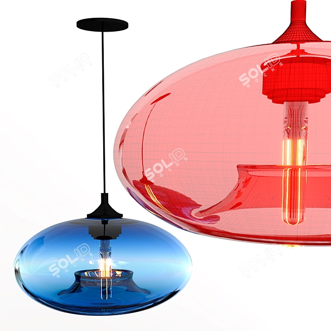 Nordic Glass Pendant Light 3D model image 9