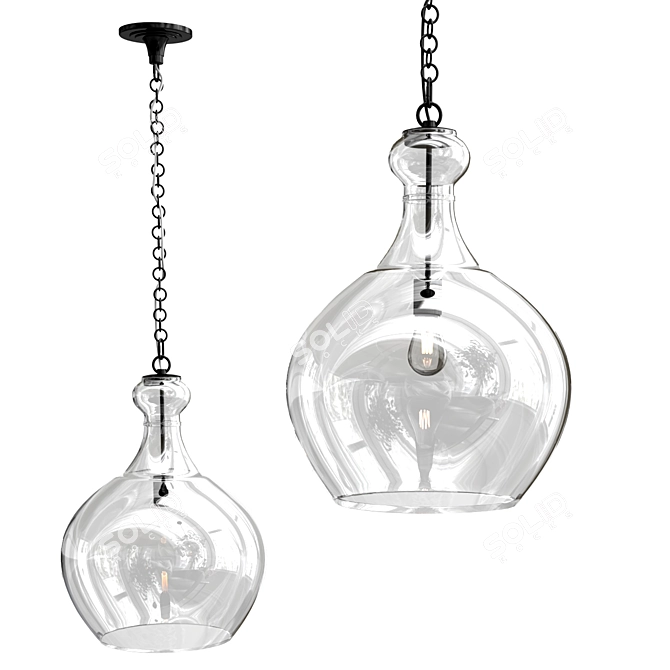 Eco-Friendly Glass Pendant 3D model image 1