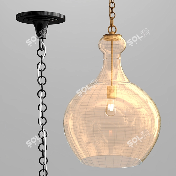 Eco-Friendly Glass Pendant 3D model image 2