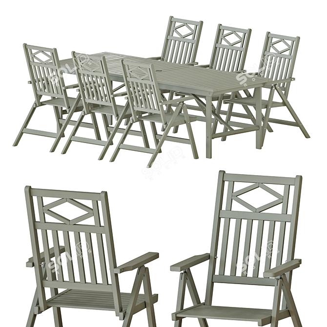 IKEA BONDHOLMEN Table and Chairs Set 3D model image 1