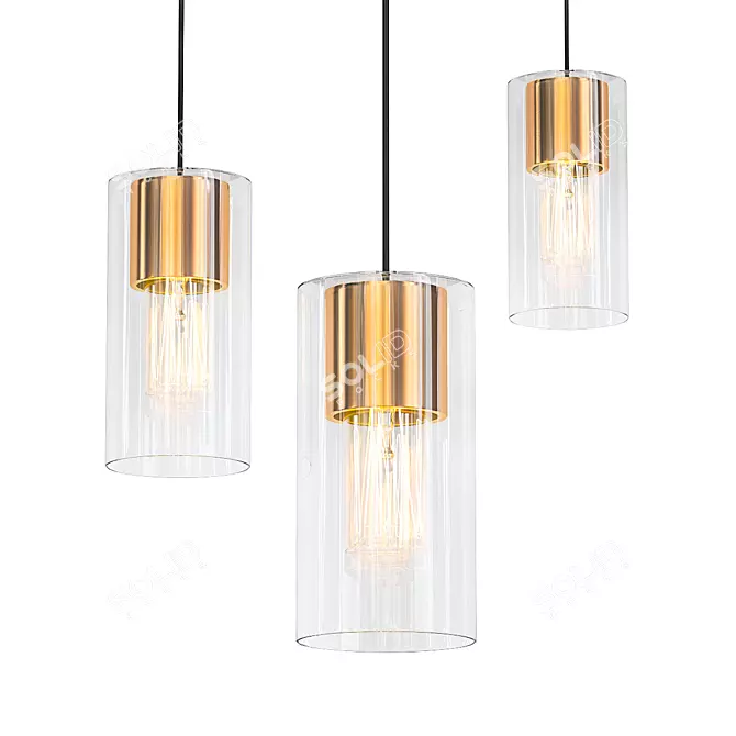 Elegant Lula Pendant - Illuminate Your Space 3D model image 1