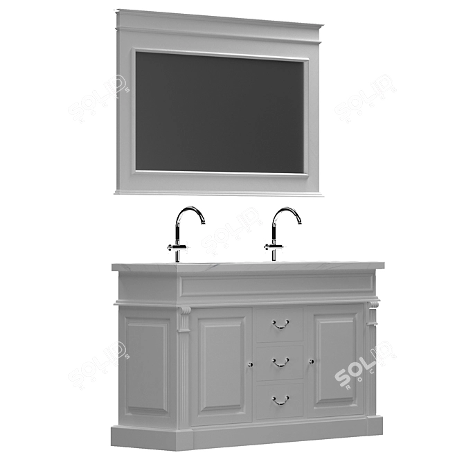 Gerald II Double Washbasin Cabinet 3D model image 1