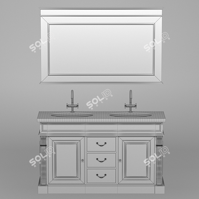 Gerald II Double Washbasin Cabinet 3D model image 3