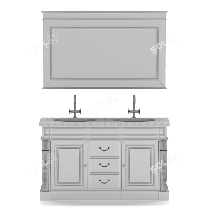 Gerald II Double Washbasin Cabinet 3D model image 4