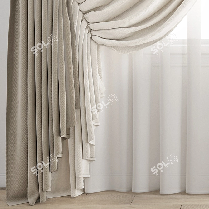 Modern Polygonal Curtain 3D model image 2