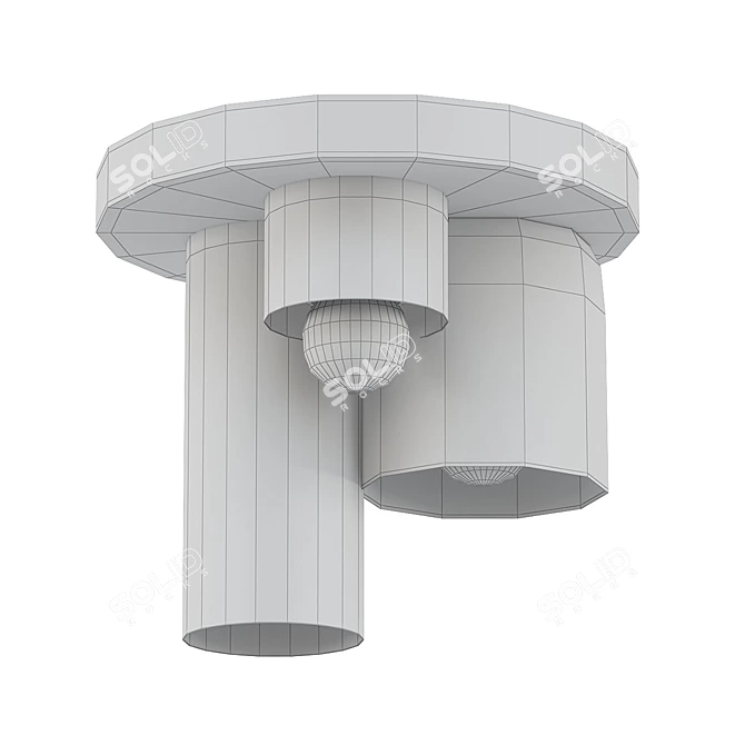 Triple Trouble Ceiling Light 3D model image 2