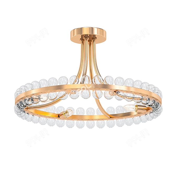 Glimmering Petal Crystal Chandelier 3D model image 1