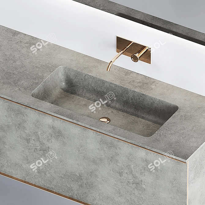 Sleek Edone Bathroom Vanity - REA 006 3D model image 3