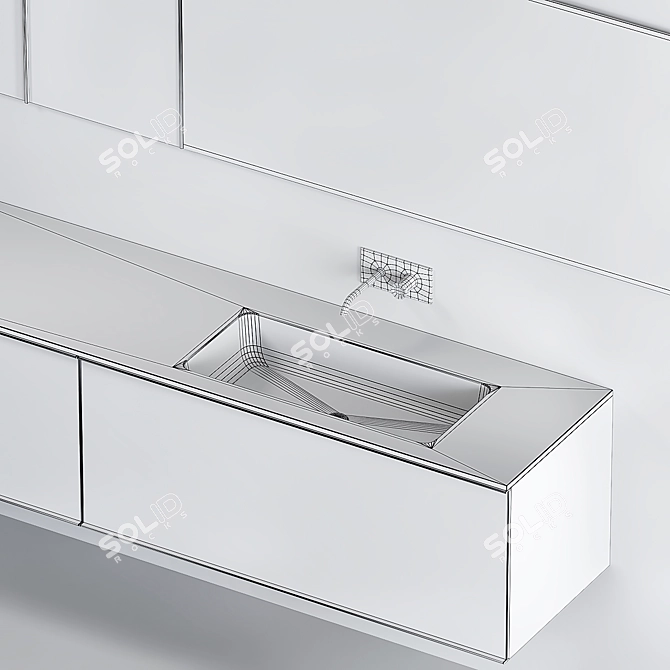 Sleek Edone Bathroom Vanity - REA 006 3D model image 4