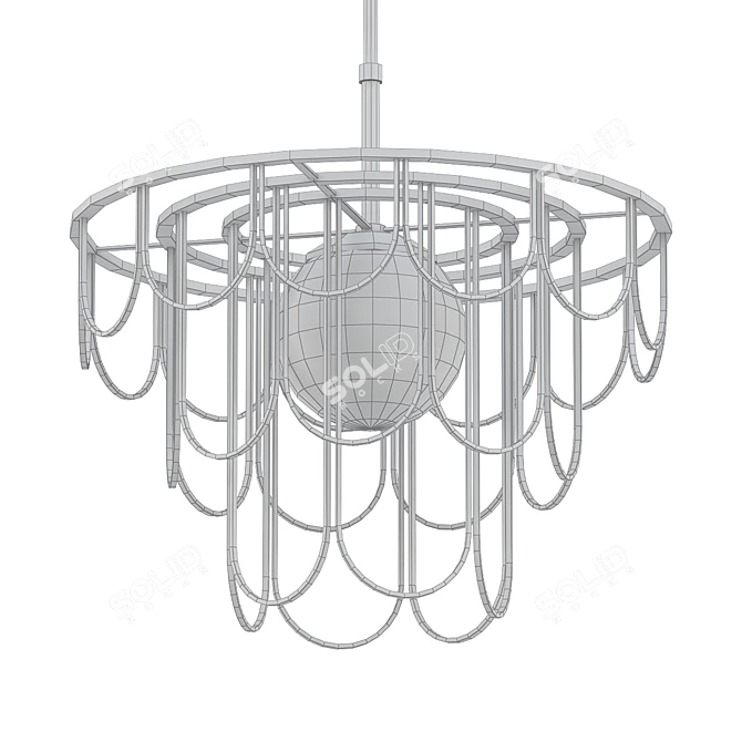 Sleek Satin Brass Pendant 3D model image 2