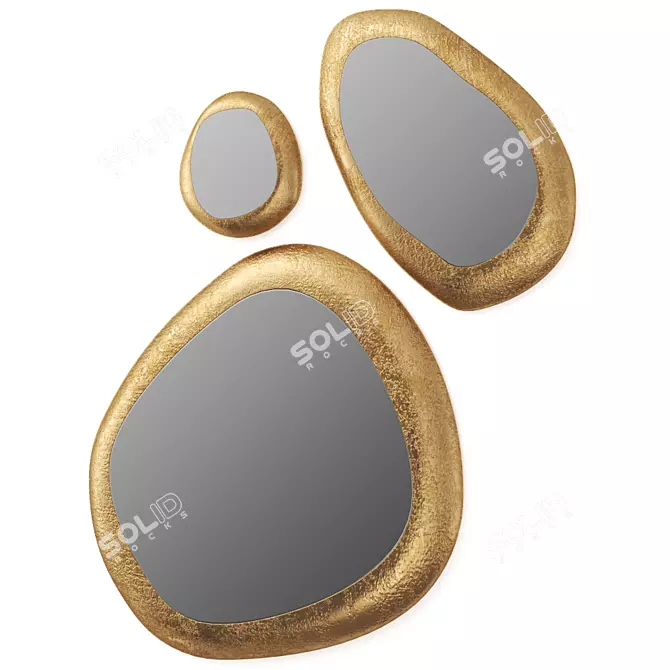 Elegant HALO Mirror: A Luxurious Reflection 3D model image 1