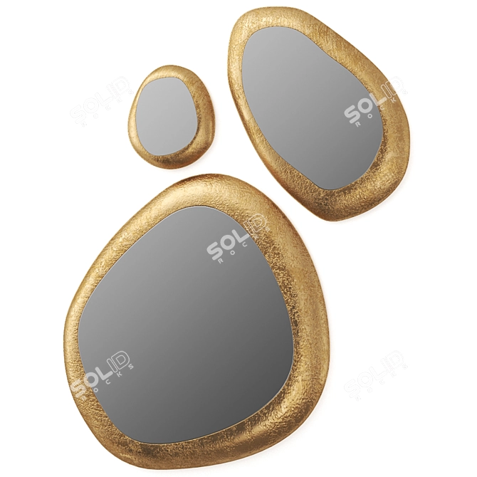 Elegant HALO Mirror: A Luxurious Reflection 3D model image 3