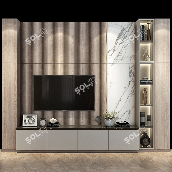 Sleek TV Wall Set 271 3D model image 1