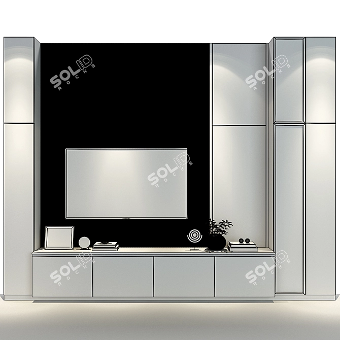 Sleek TV Wall Set 271 3D model image 2