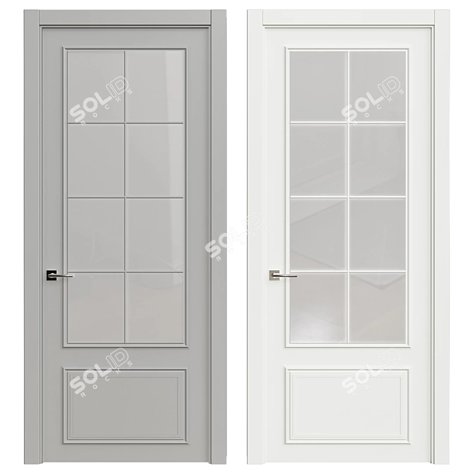 Modern Interior Door - Size: 2200x980mm 3D model image 1