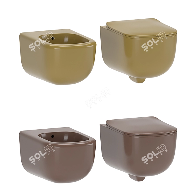 Elegant Cielo Era Wall Hung WC/Bidet 3D model image 4