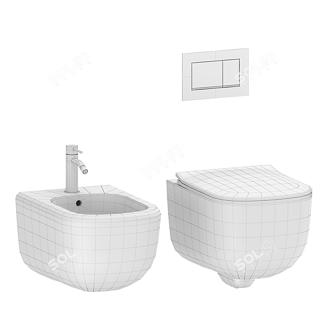 Elegant Cielo Era Wall Hung WC/Bidet 3D model image 15