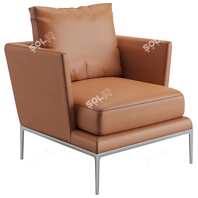 B&B Italia Atoll Armchair: Sleek, Modern Design 3D model image 1