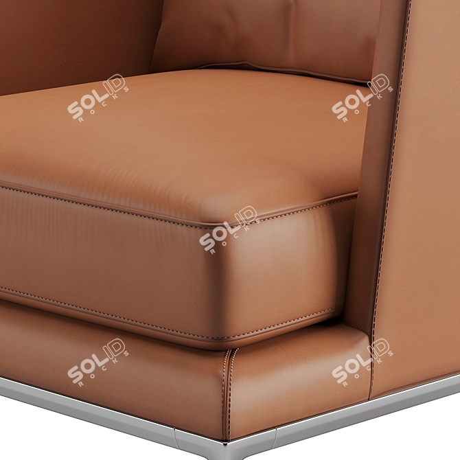 B&B Italia Atoll Armchair: Sleek, Modern Design 3D model image 3