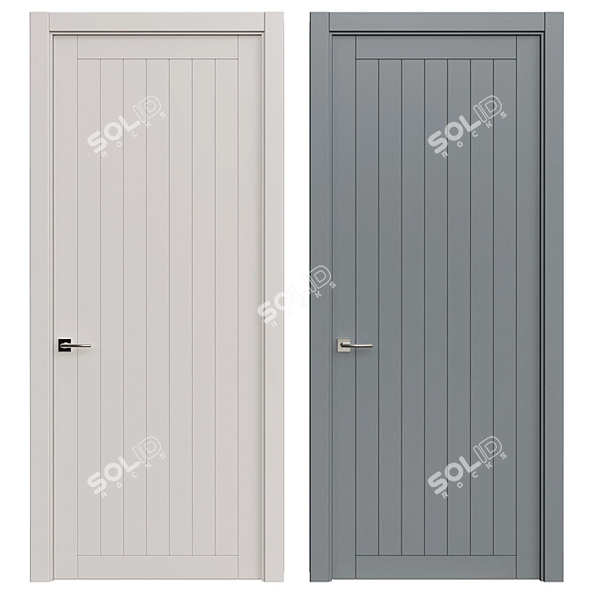 Contemporary Interior Door: 2200 / 980 mm 3D model image 1