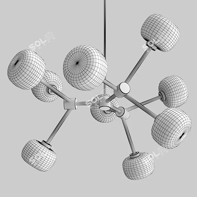 Nabila 9-Light Black Chandelier 3D model image 2