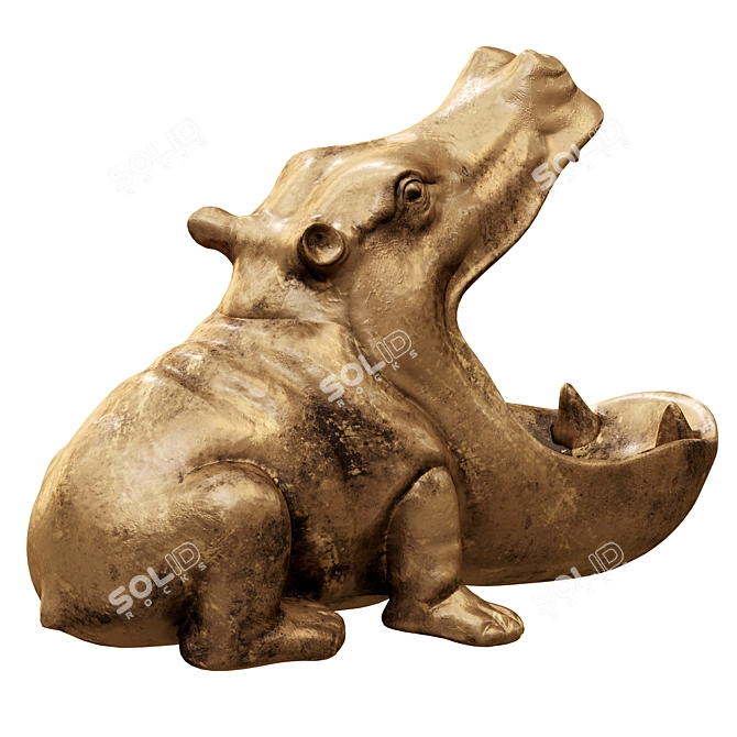 2013 Hippo Miniature Figurine 3D model image 2